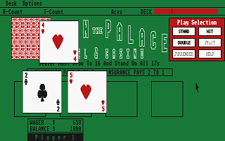 Vegas Blackjack atari screenshot